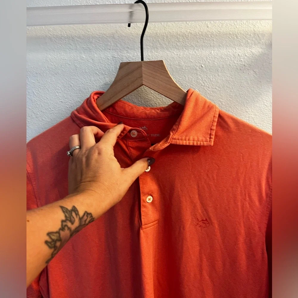 Mens orange southern tide polo - Picture 4 of 6